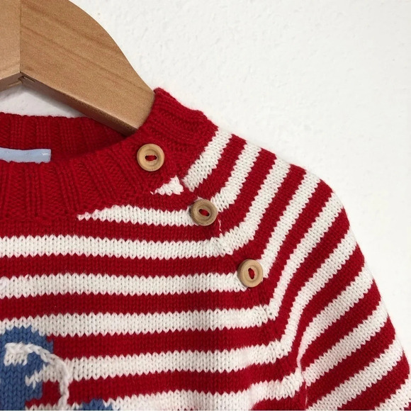 NWT Bella Bliss sweater red and white stripe w/ blue anchor size 12 months - Picture 4 of 11